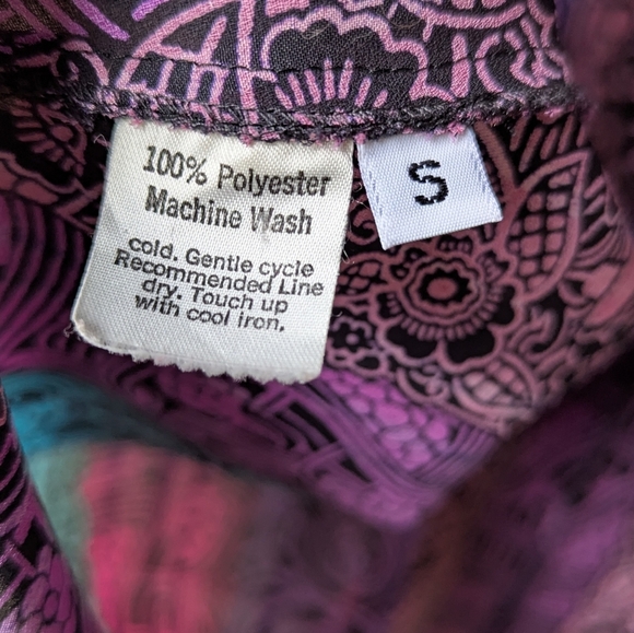 VTG 80s Kama Sutra Lotus Wear Boho Oversized Kimono Cocoon Wrap Size Small - Picture 4 of 6